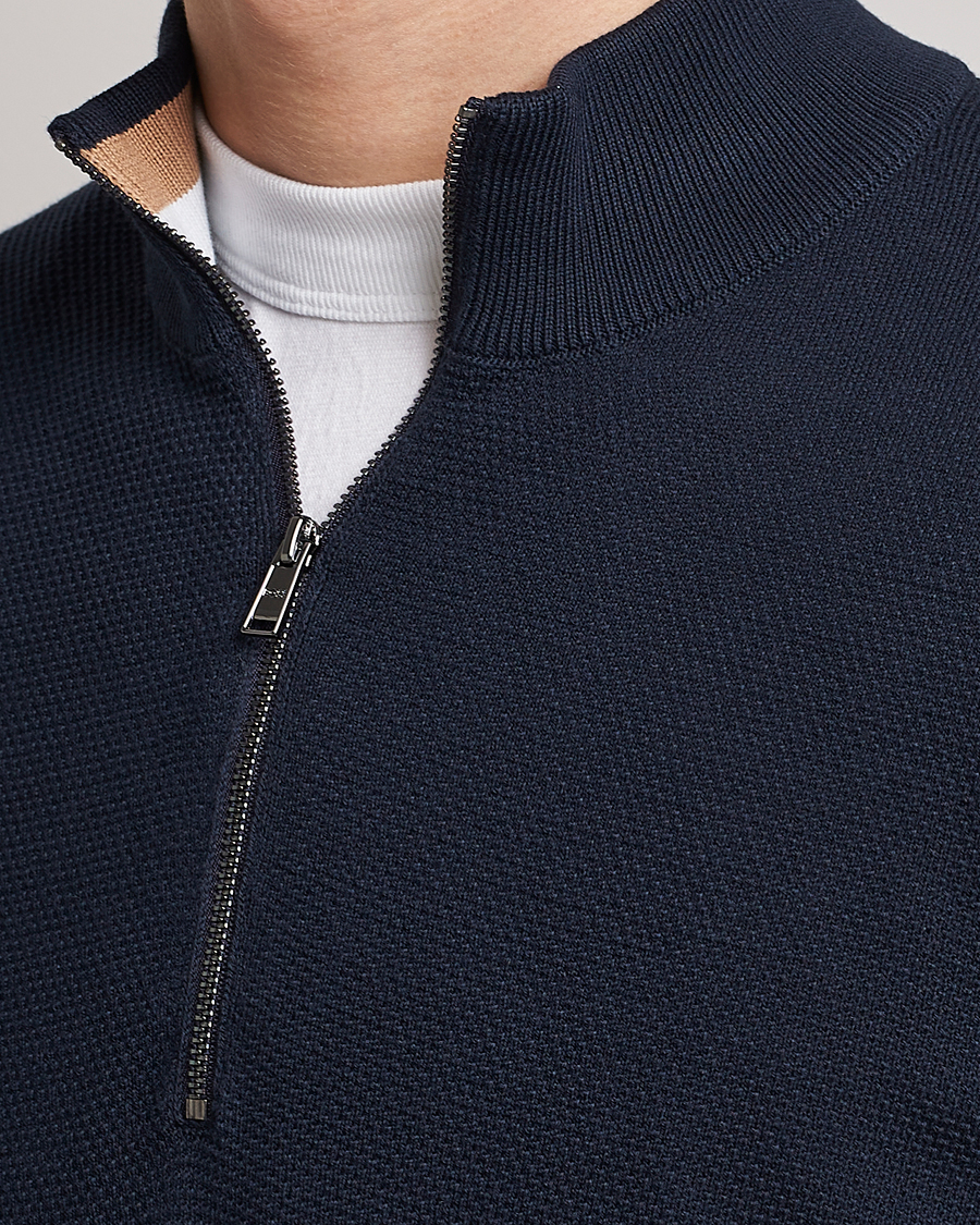 Herr | Tröjor | BOSS BLACK | Ebrando Half-Zip Dark Blue