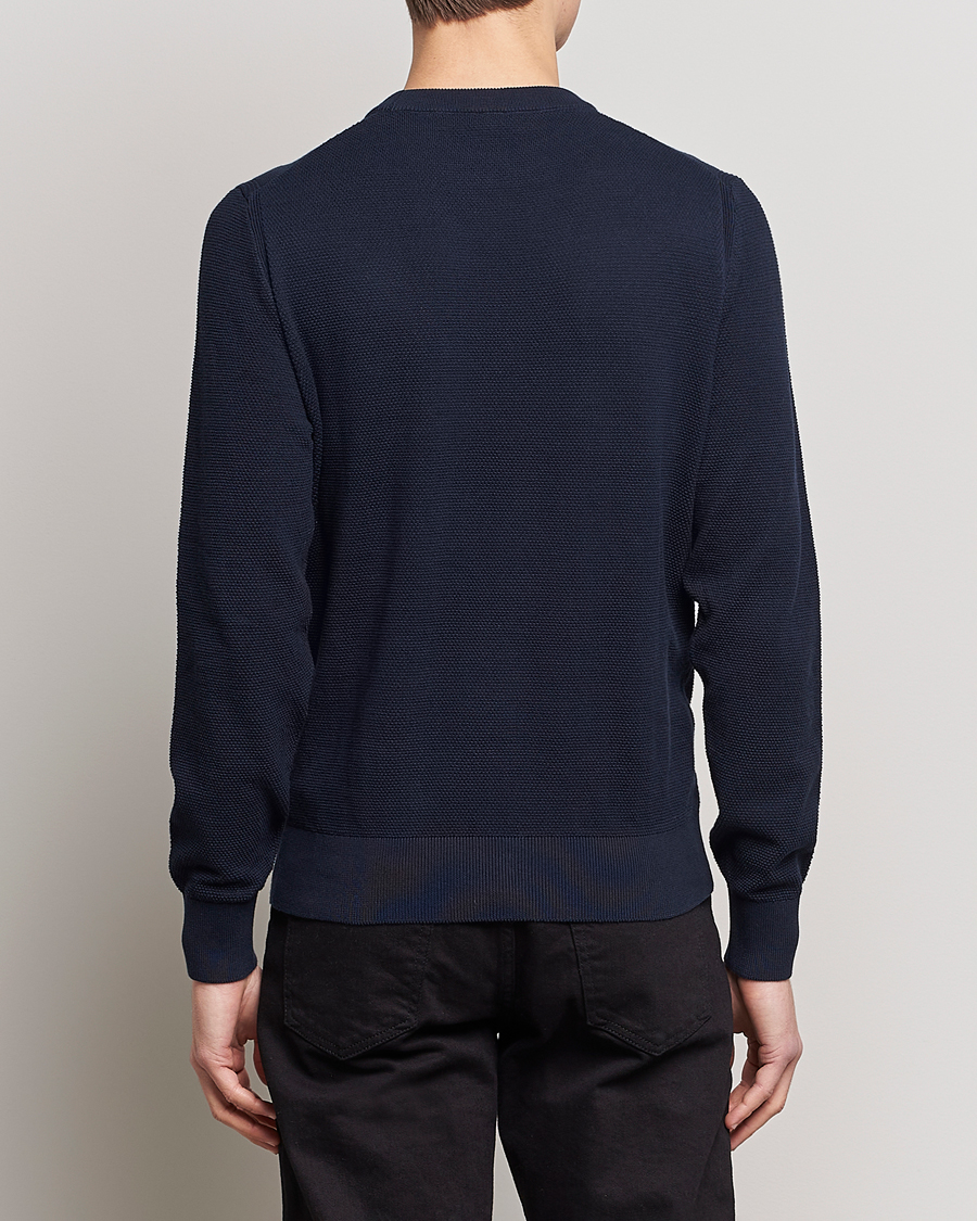 Herr | Tröjor | BOSS BLACK | Ecaio Knitted Structured Sweater Dark Blue