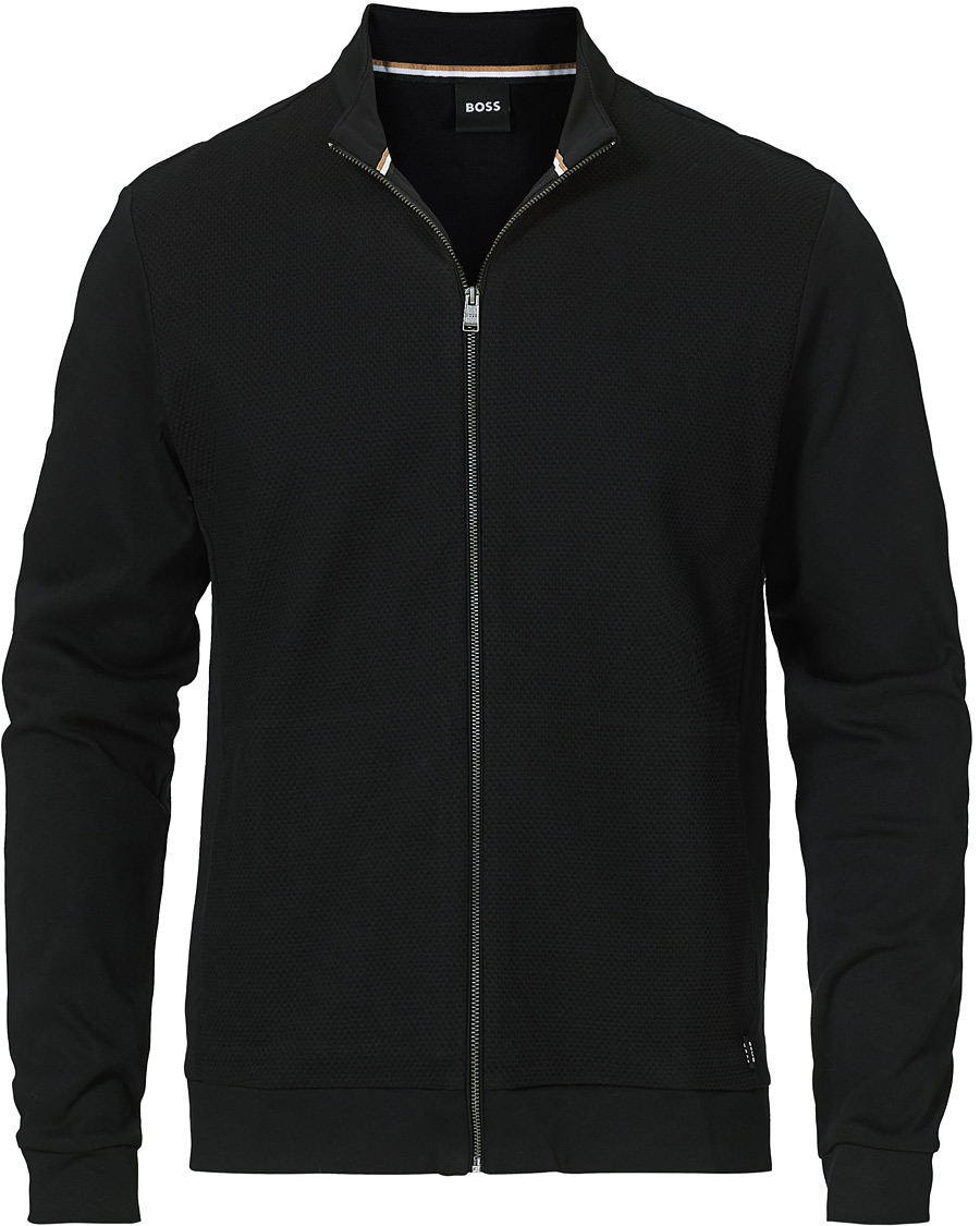 Herr | Tröjor | BOSS BLACK | BOSS Skiles Knitted Full-Zip Sweater Black