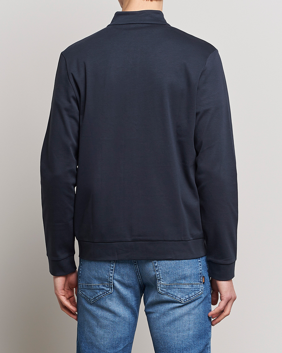 Herr | Tröjor | BOSS BLACK | Skiles Knitted Full-Zip Sweater Dark Blue