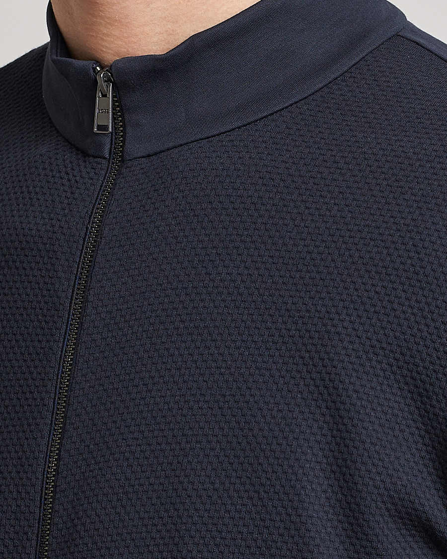 Herr | Tröjor | BOSS BLACK | Skiles Knitted Full-Zip Sweater Dark Blue