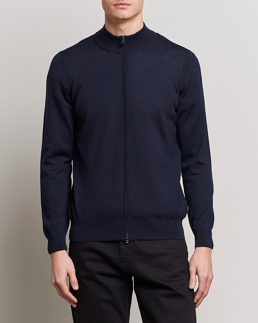 Herr | BOSS | BOSS BLACK | Balonso Full-Zip Sweater Dark Blue