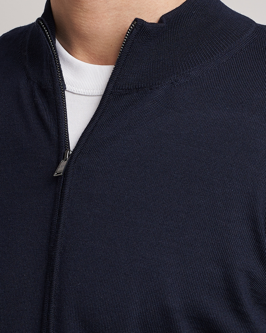 Herr | Tröjor | BOSS BLACK | Balonso Full-Zip Sweater Dark Blue