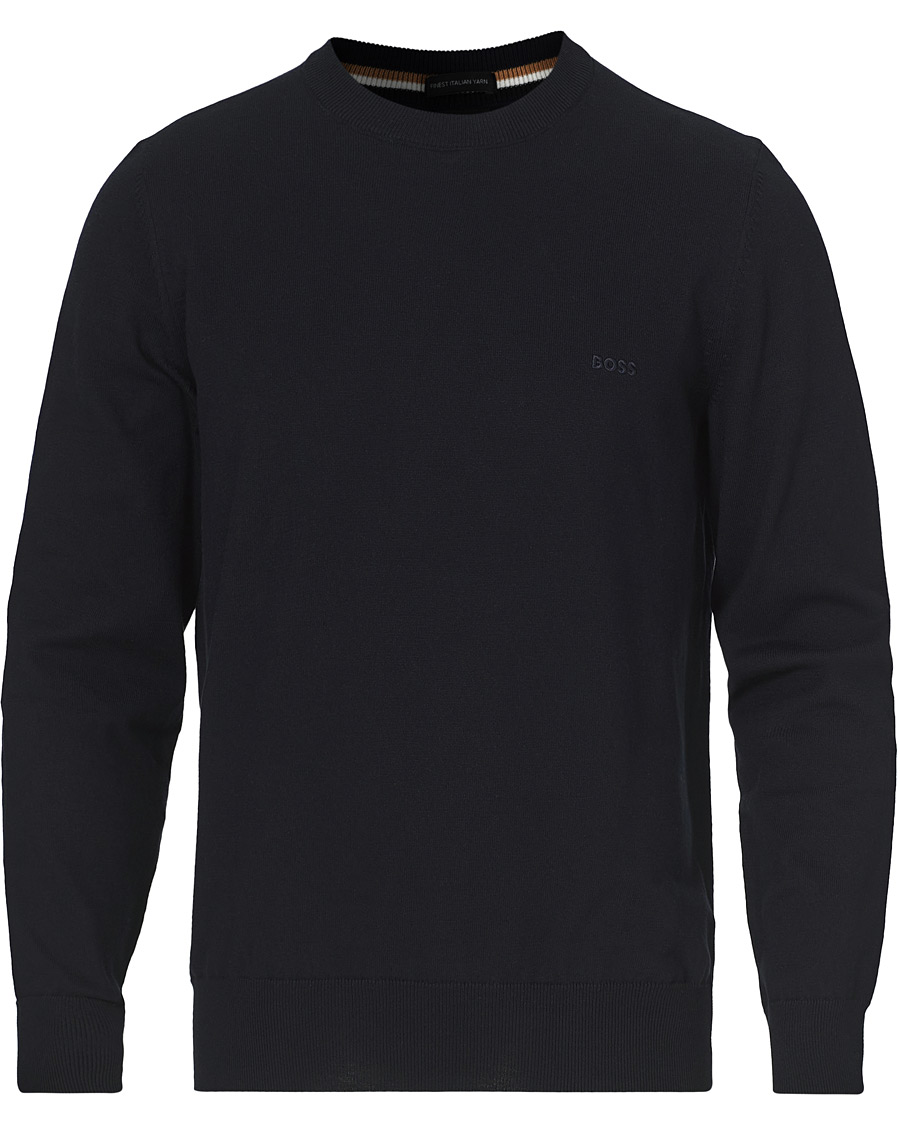 Herr | Tröjor | BOSS BLACK | BOSS Pacas Knitted Pullover Dark Blue