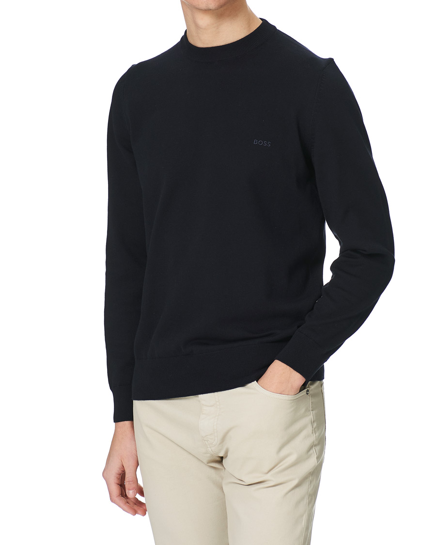 Herr | Tröjor | BOSS BLACK | BOSS Pacas Knitted Pullover Dark Blue