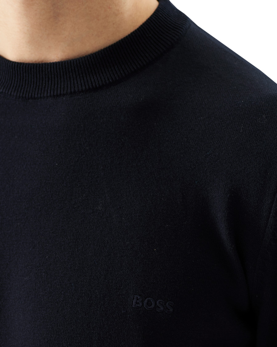 Herr | Tröjor | BOSS BLACK | BOSS Pacas Knitted Pullover Dark Blue
