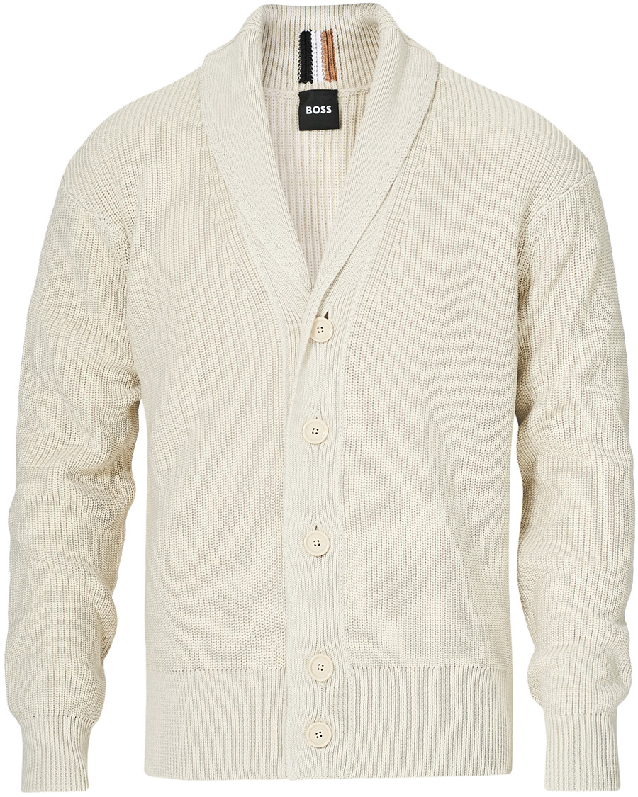 Herr | Tröjor | BOSS BLACK | BOSS Etion Shawl Collar Cardigan Open White