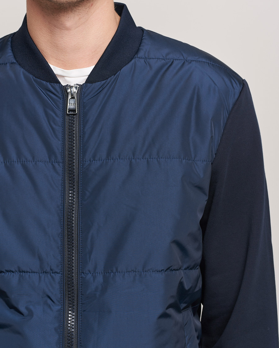 Herr | Jackor | BOSS BLACK | BOSS Skiles Hybrid Bomber Jacket Dark Blue