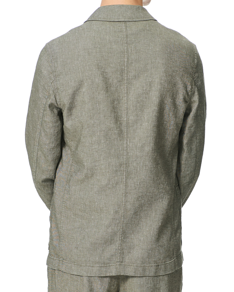 Herr | Kavajer | BOSS BLACK | BOSS Carper Cotton/Linen Workwear Jacket Open Green