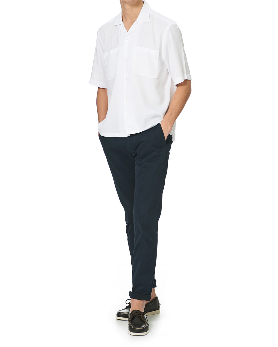 Herr | Skjortor | BOSS BLACK | BOSS Lars Resort Collar Short Sleeve Shirt White