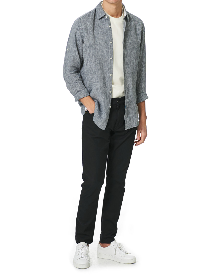 Herr | Skjortor | BOSS BLACK | BOSS Lukas Linen Shirt Dark Blue