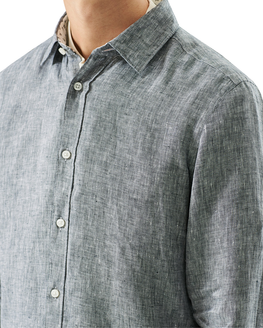 Herr | Skjortor | BOSS BLACK | BOSS Lukas Linen Shirt Dark Blue
