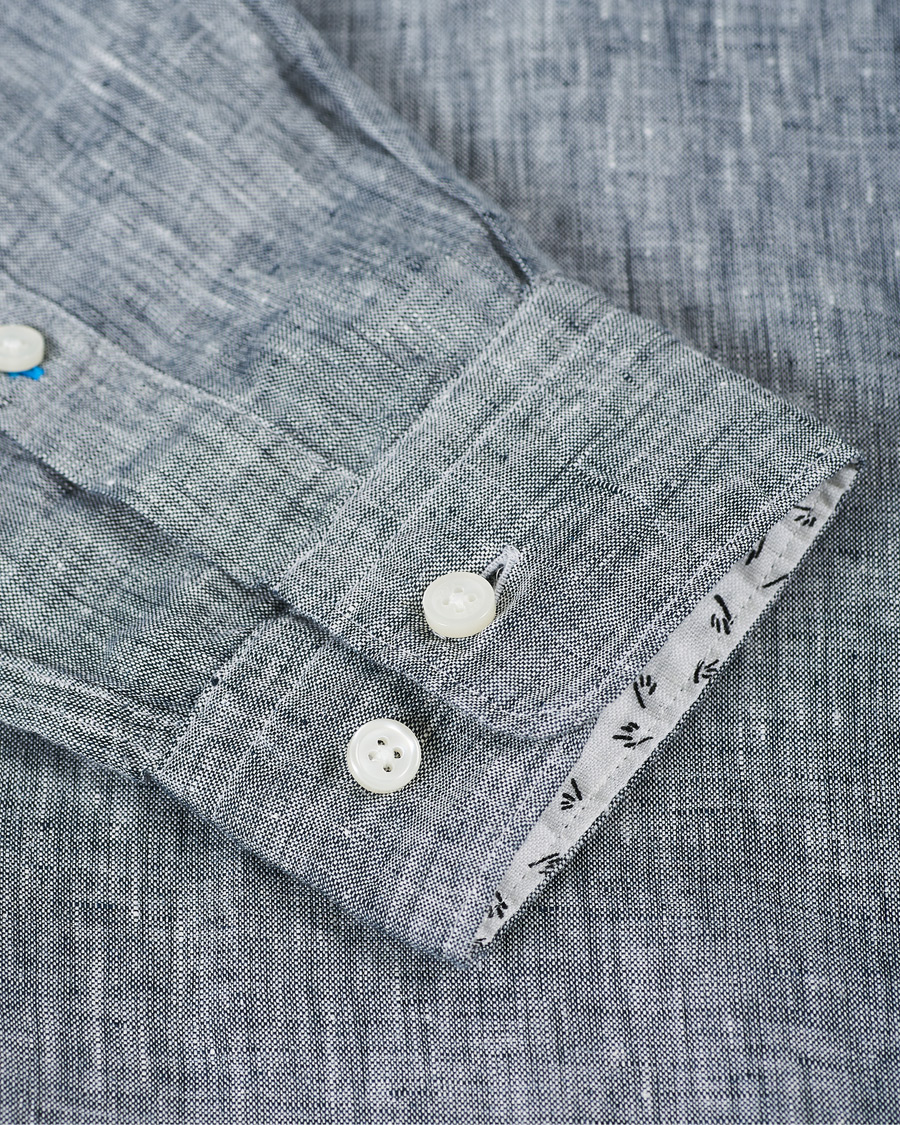 Herr | Skjortor | BOSS BLACK | BOSS Lukas Linen Shirt Dark Blue