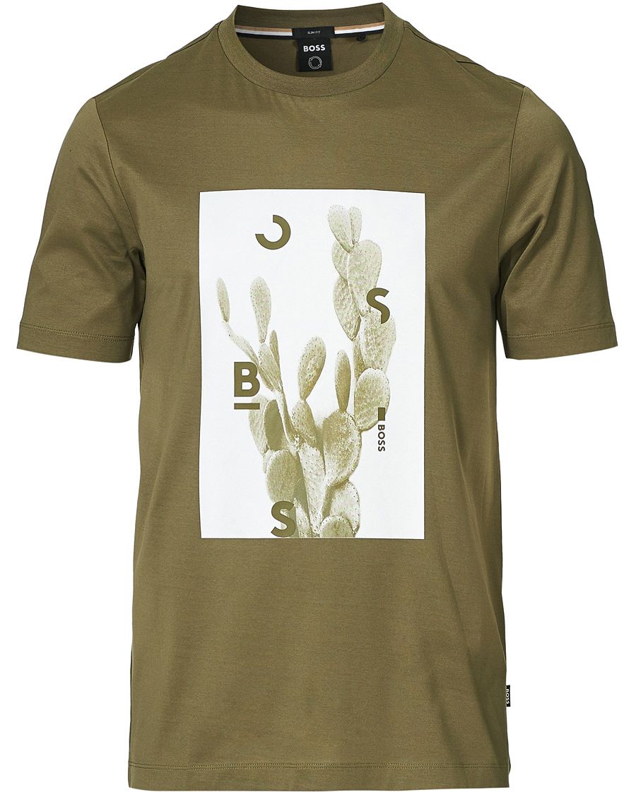 Herr | T-Shirts | BOSS BLACK | BOSS Tessler Photoprint Crew Neck Tee Open Green