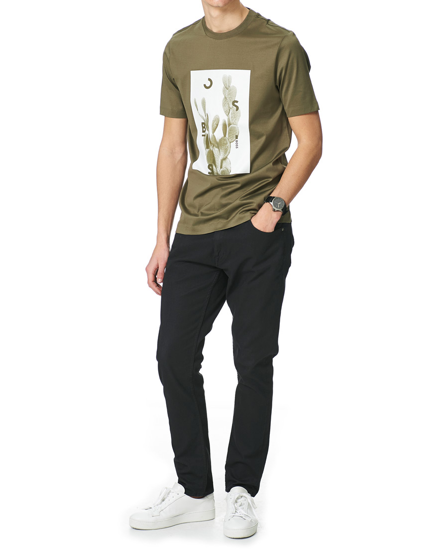 Herr | T-Shirts | BOSS BLACK | BOSS Tessler Photoprint Crew Neck Tee Open Green