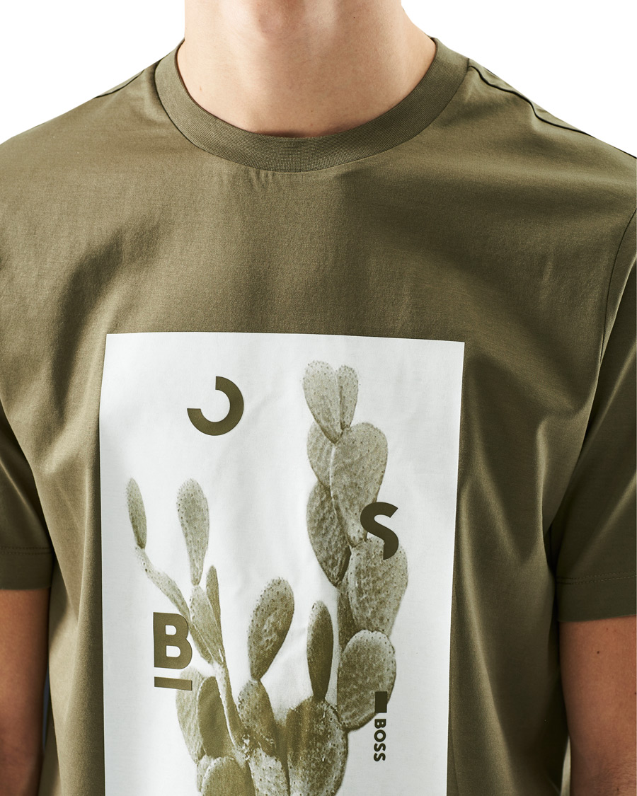 Herr | T-Shirts | BOSS BLACK | BOSS Tessler Photoprint Crew Neck Tee Open Green