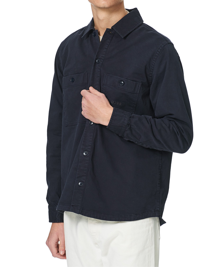 Herr | Skjortor | BOSS ORANGE | BOSS Casual Locky Pocket Overshirt Dark Blue