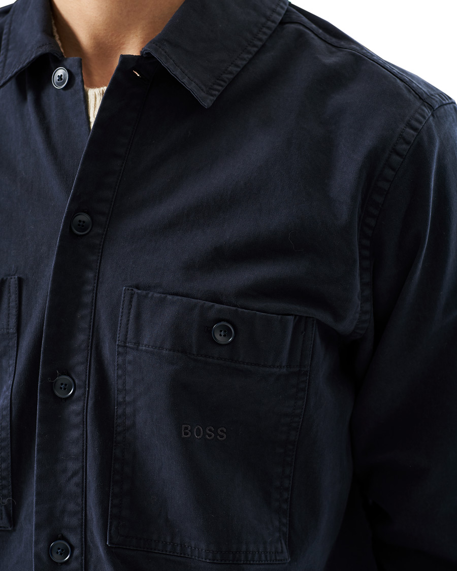 Herr | Skjortor | BOSS ORANGE | BOSS Casual Locky Pocket Overshirt Dark Blue