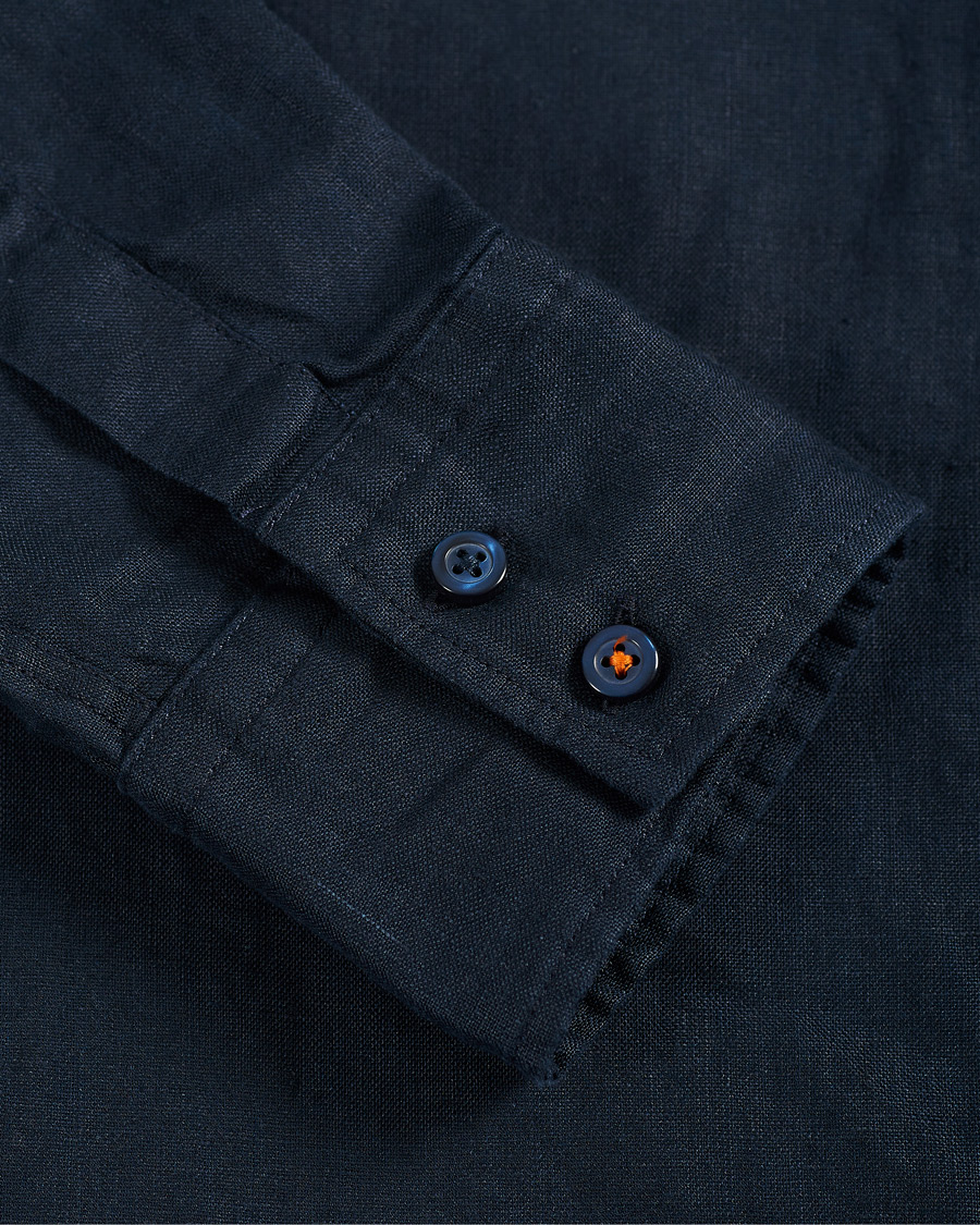 Herr | Skjortor | BOSS ORANGE | BOSS Casual Relegent Linen Shirt Dark Blue