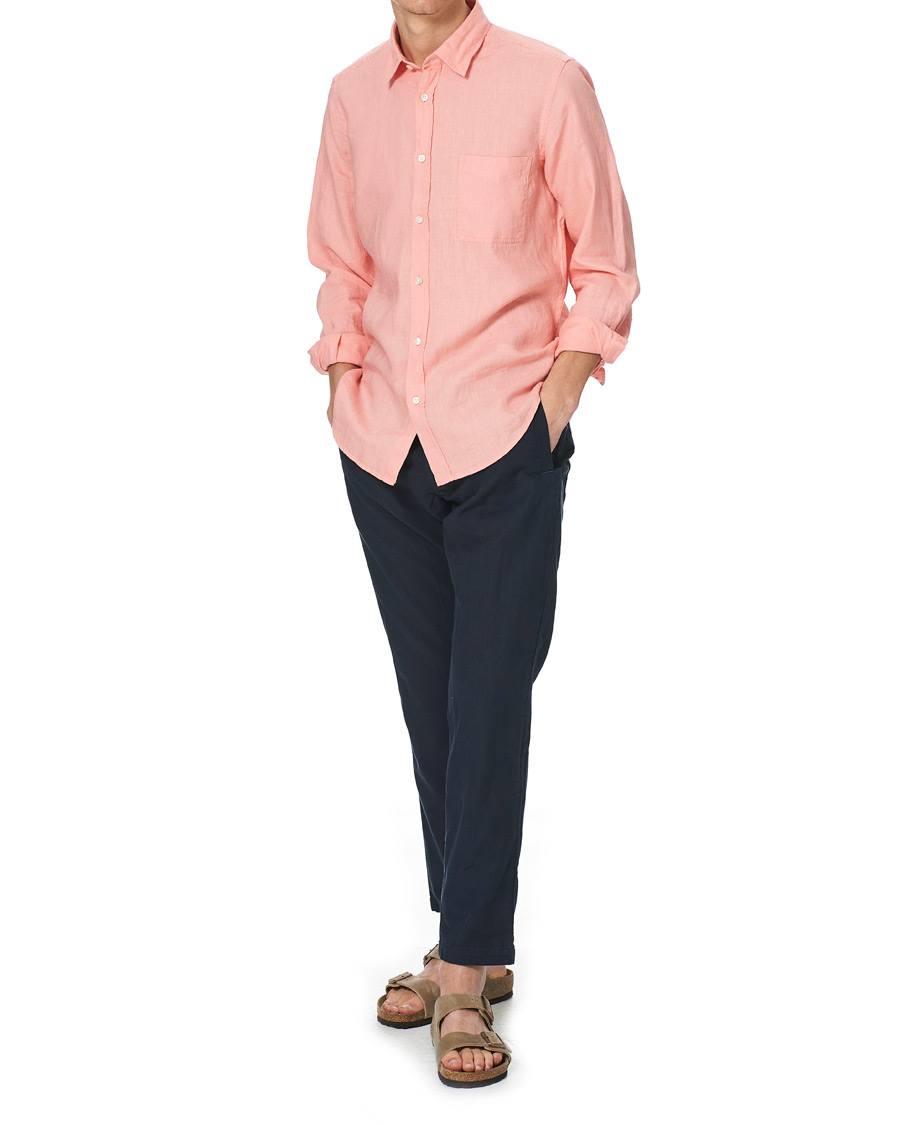 Herr | Skjortor | BOSS ORANGE | BOSS Casual Relegent Linen Shirt Pastel Red