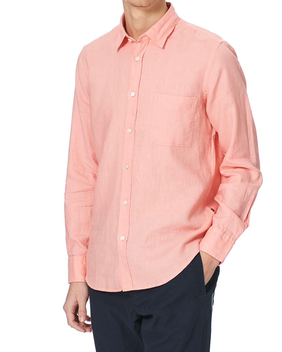 Herr | Skjortor | BOSS ORANGE | BOSS Casual Relegent Linen Shirt Pastel Red