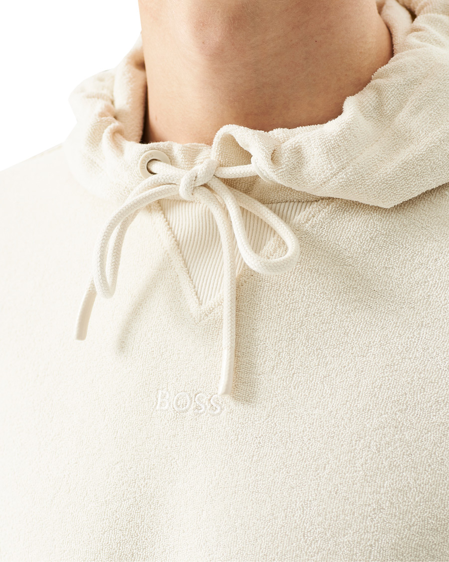 Herr | Tröjor | BOSS ORANGE | BOSS Casual Wetowel Terry Hoodie Open White