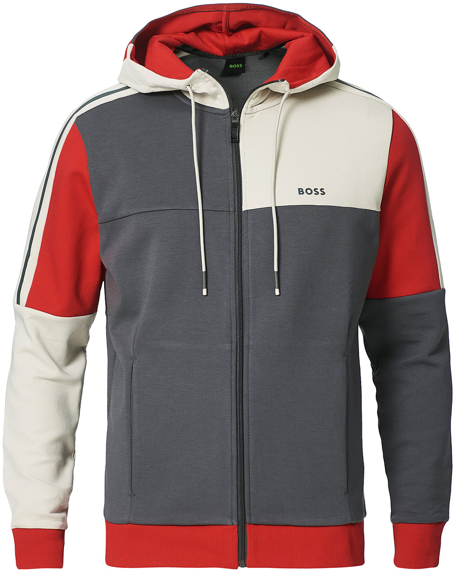 Herr | Tröjor | BOSS GREEN | BOSS Athleisure Saggy Full Zip Hoodie Dark Grey