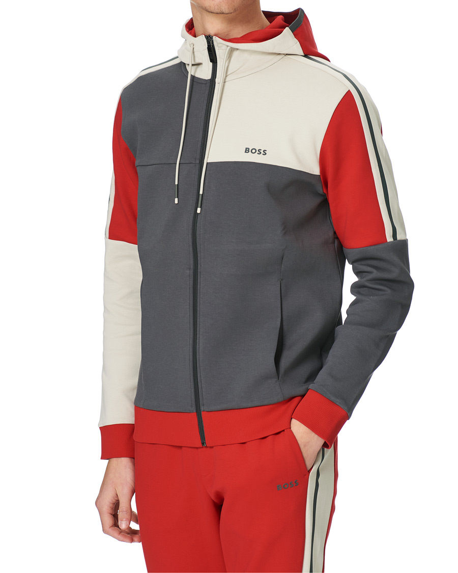Herr | Tröjor | BOSS GREEN | BOSS Athleisure Saggy Full Zip Hoodie Dark Grey