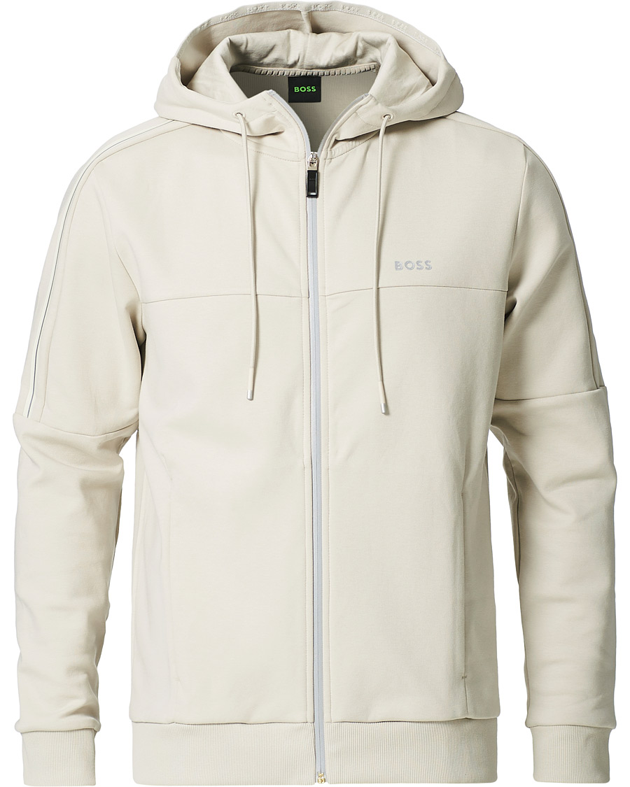 Herr | Tröjor | BOSS GREEN | BOSS Athleisure Saggy Full Zip Hoodie Light Beige