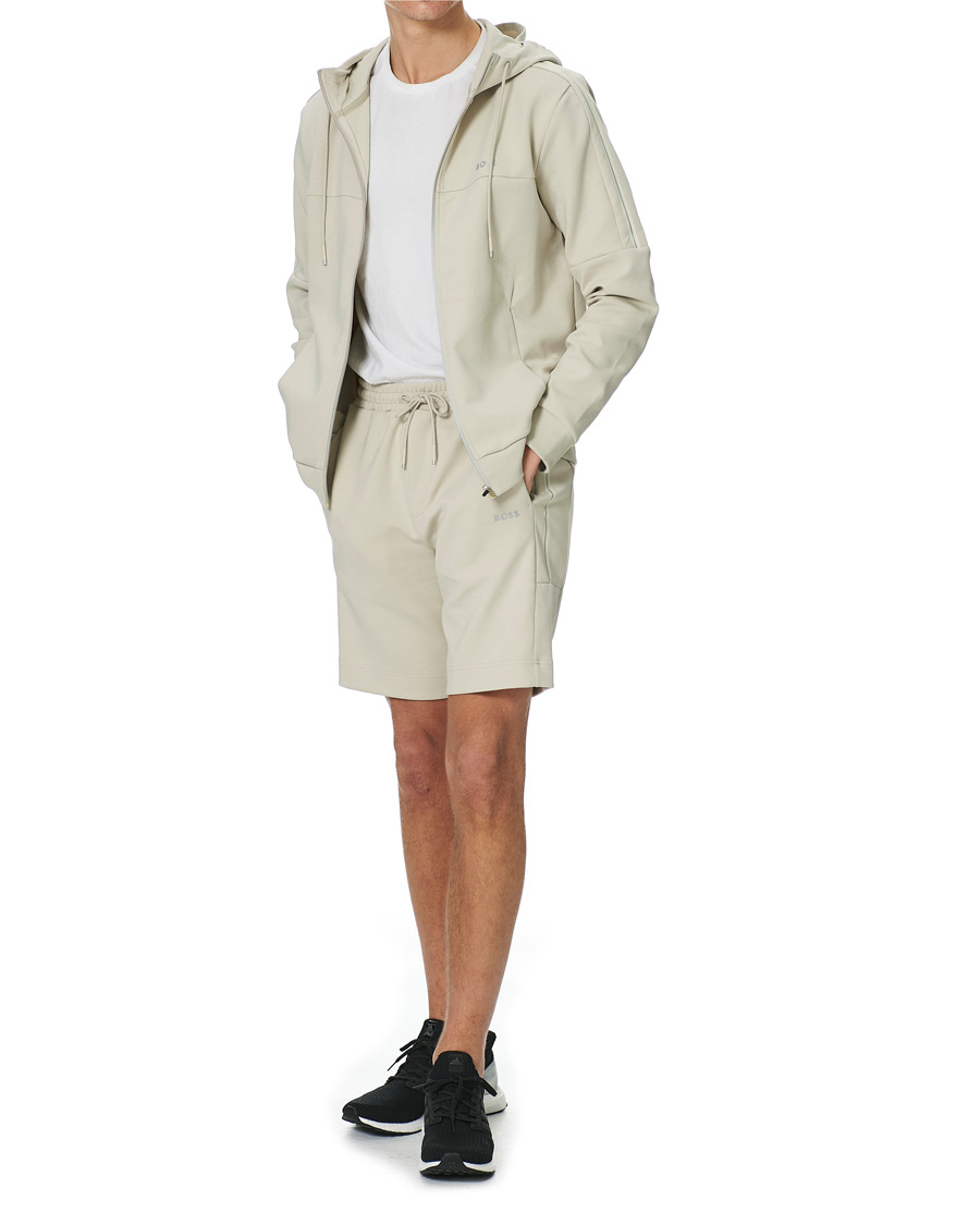 Herr | Tröjor | BOSS GREEN | BOSS Athleisure Saggy Full Zip Hoodie Light Beige
