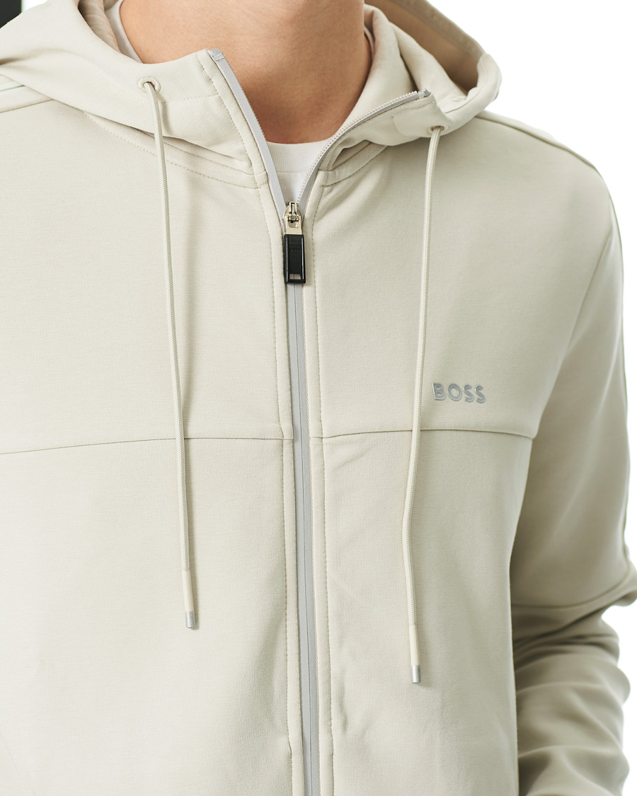 Herr | Tröjor | BOSS GREEN | BOSS Athleisure Saggy Full Zip Hoodie Light Beige
