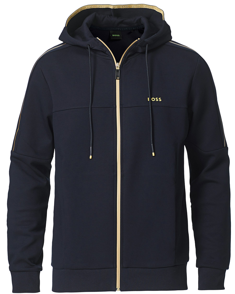 Herr | Tröjor | BOSS GREEN | BOSS Athleisure Saggy Full Zip Hoodie Dark Blue