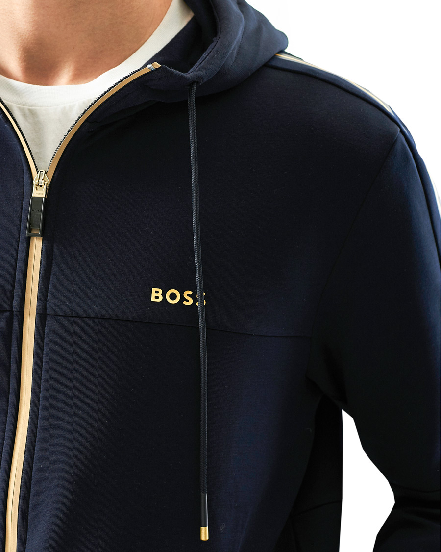Herr | Tröjor | BOSS GREEN | BOSS Athleisure Saggy Full Zip Hoodie Dark Blue