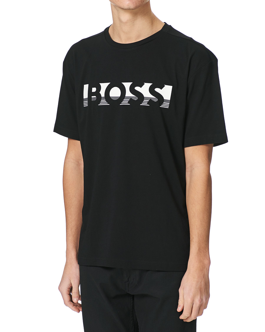 Herr | T-Shirts | BOSS GREEN | BOSS Athleisure Logo Crew Neck Tee Black