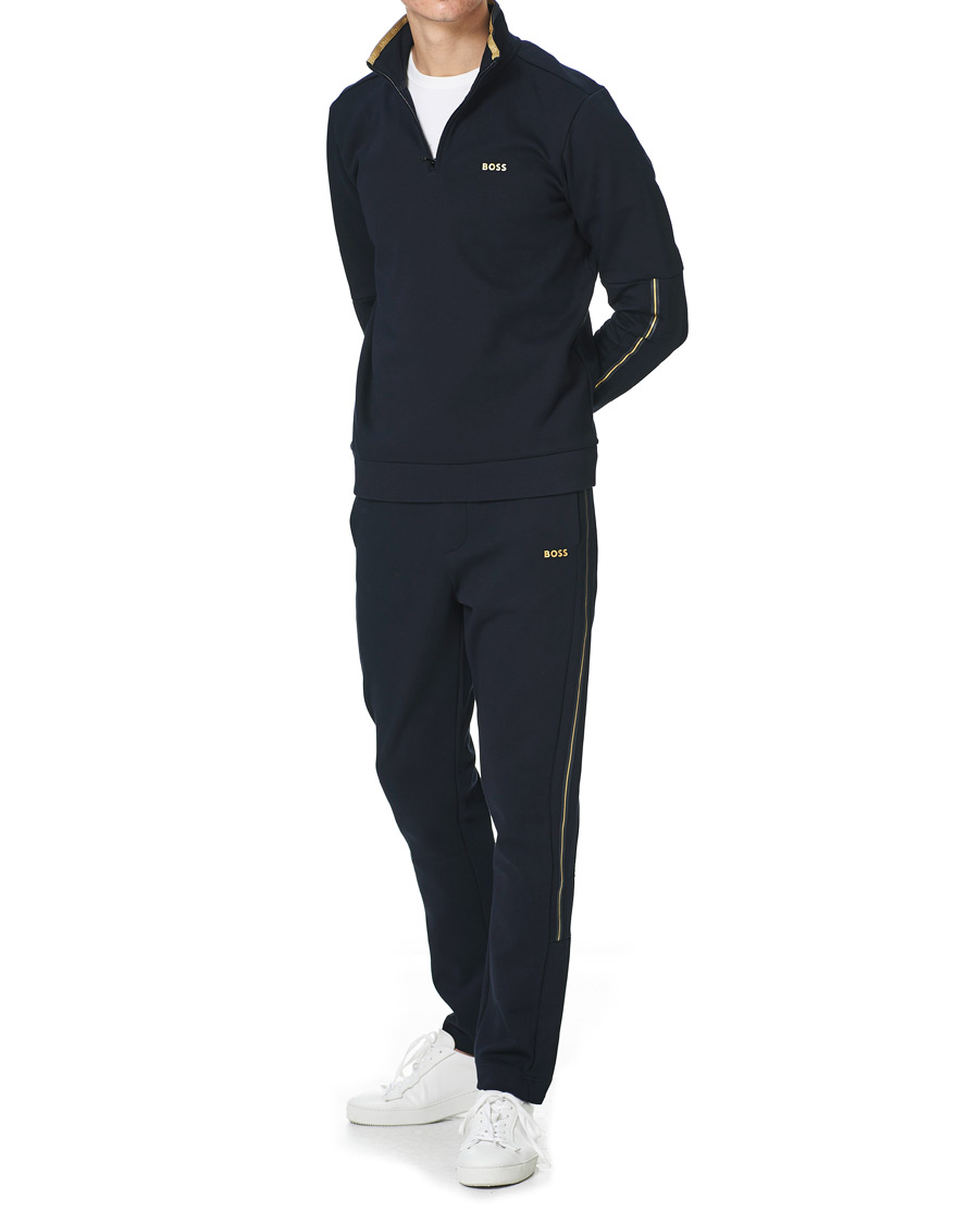 Herr | Tröjor | BOSS GREEN | BOSS Athleisure Sweat Half Zip Dark Blue