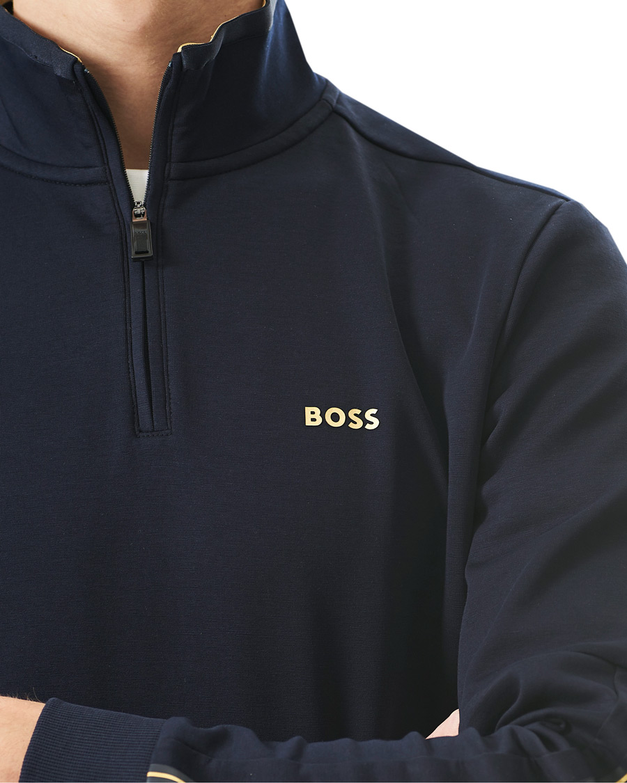 Herr | Tröjor | BOSS GREEN | BOSS Athleisure Sweat Half Zip Dark Blue