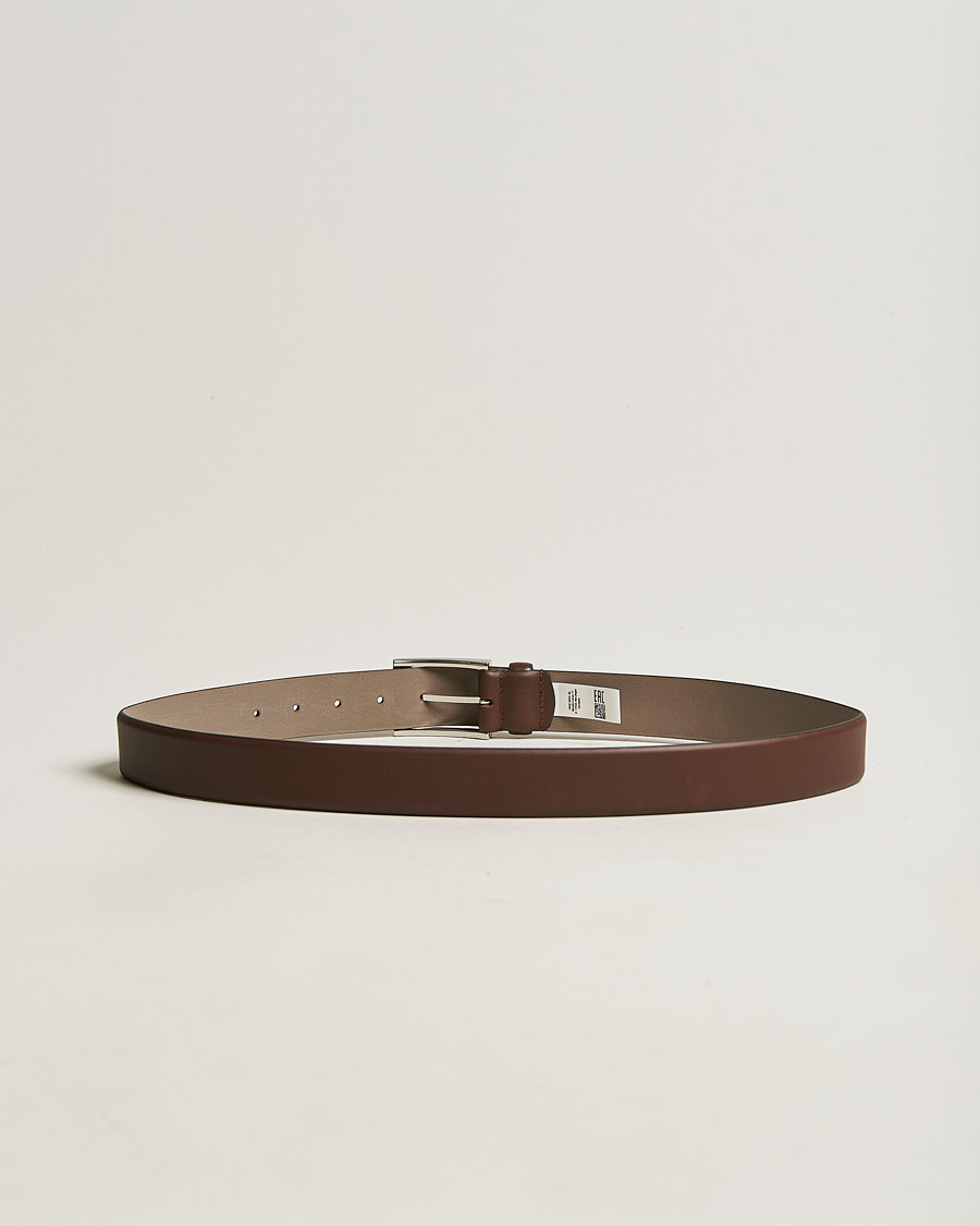 Herr | Släta bälten | BOSS BLACK | Barnabie Leather Belt 3,5 cm Medium Brown