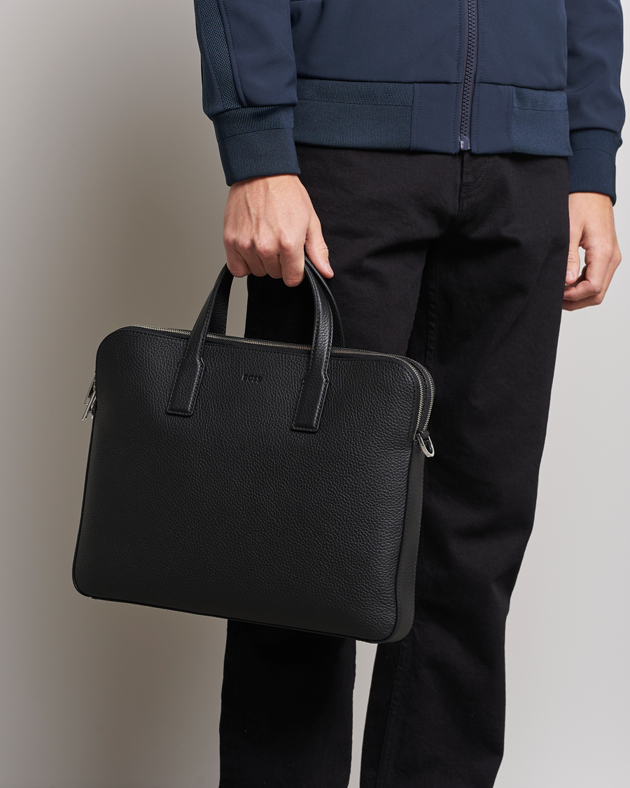 Herr | Portföljer | BOSS BLACK | Crosstown Slim Computer Leather Bag Black