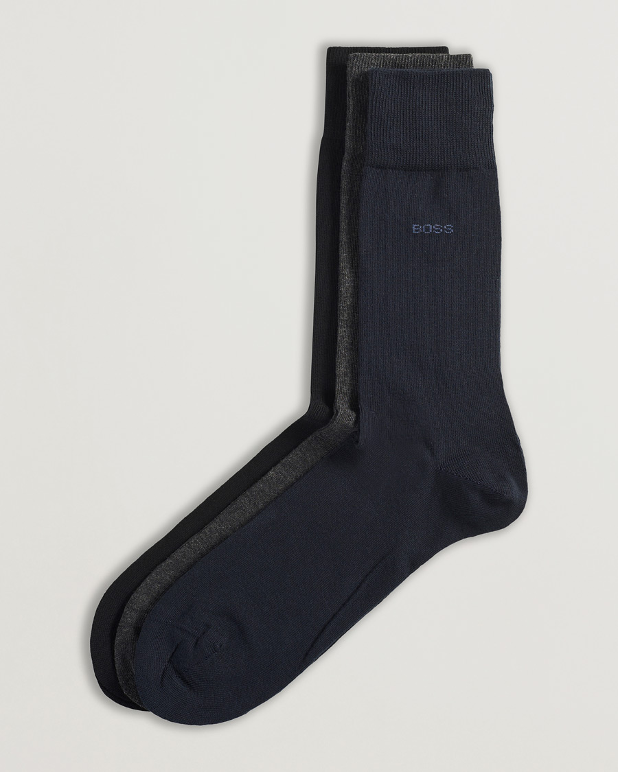 Herr | Underkläder | BOSS BLACK | 3-Pack RS Uni Socks Navy/Black/Grey
