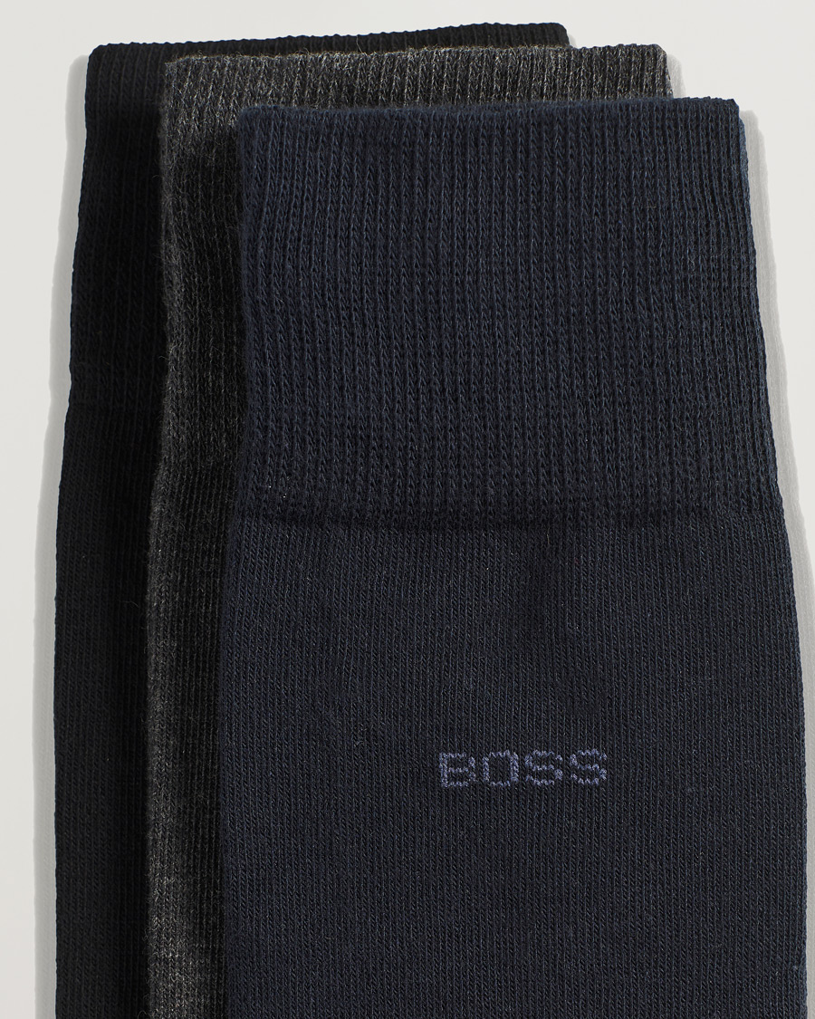 Herr | Avdelningar | BOSS BLACK | 3-Pack RS Uni Socks Navy/Black/Grey