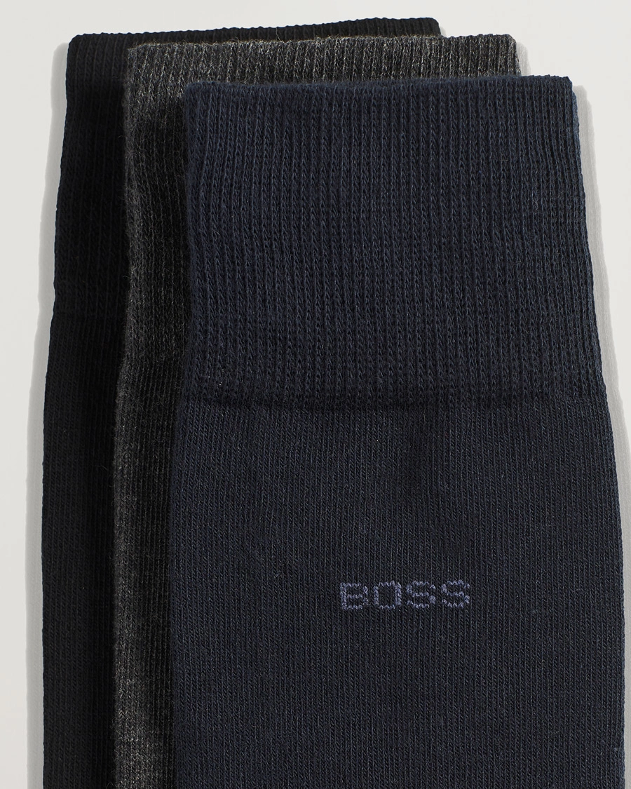 Herr | Under 500 | BOSS BLACK | 3-Pack RS Uni Socks Navy/Black/Grey