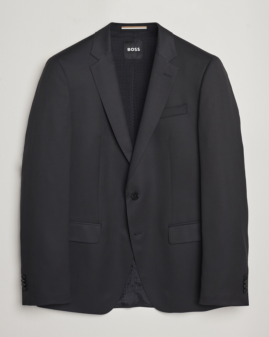 Herr | Kavajer | BOSS BLACK | Huge Slim Fit Wool Blazer Black