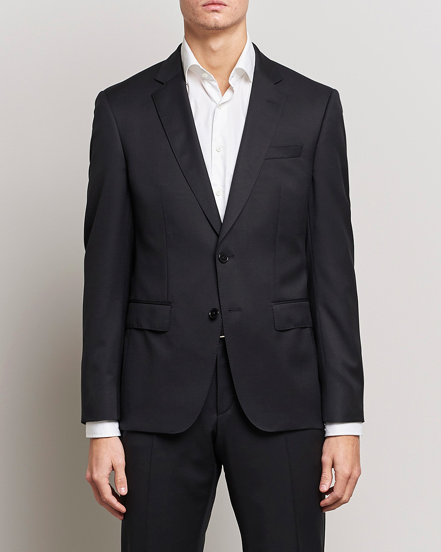 Herr | Kavajer | BOSS BLACK | Huge Slim Fit Wool Blazer Black