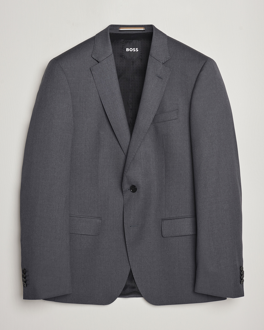 Herr | Kavajer | BOSS BLACK | Huge Slim Fit Wool Blazer Dark Grey