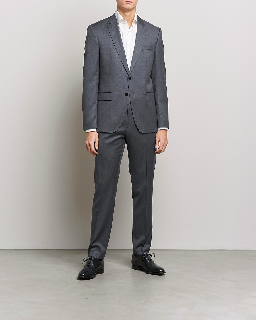 Herr | Kavajer | BOSS BLACK | Huge Slim Fit Wool Blazer Dark Grey