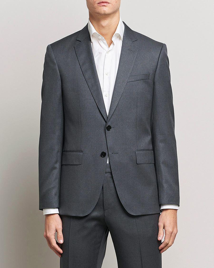 Herr | Kavajer | BOSS BLACK | Huge Slim Fit Wool Blazer Dark Grey