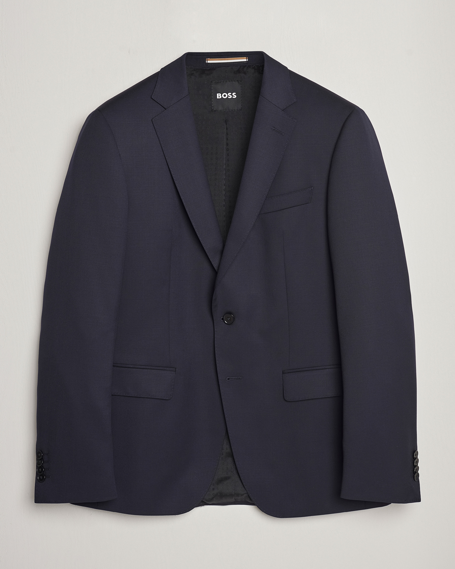 Herr | Kavajer | BOSS BLACK | Huge Slim Fit Wool Blazer Dark Blue