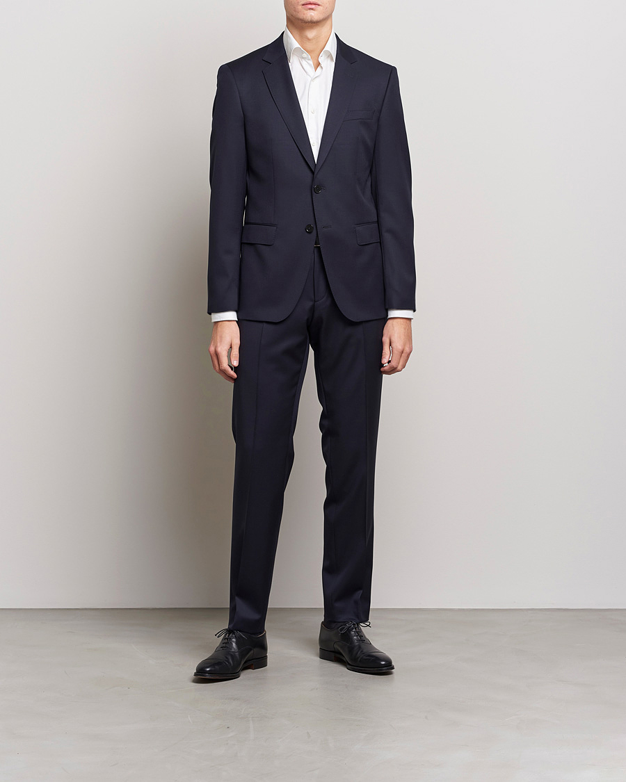 Herr | Kavajer | BOSS BLACK | Huge Slim Fit Wool Blazer Dark Blue