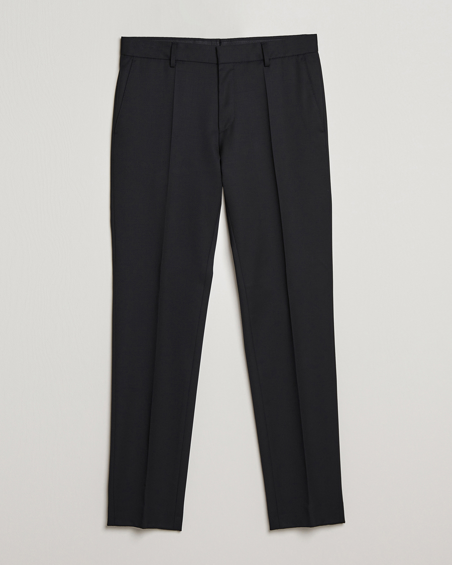 Herr | Byxor | BOSS BLACK | Genius Slim Fit Wool Trousers Black