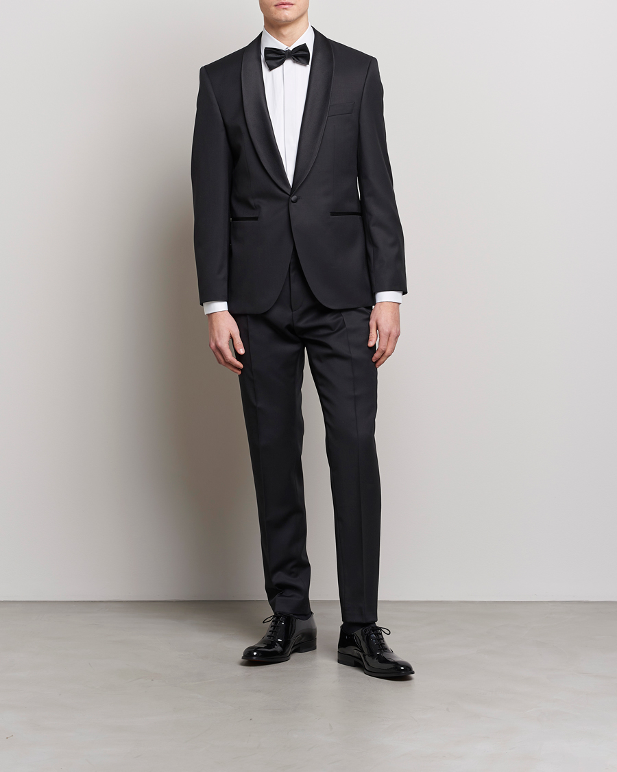 Herr | Byxor | BOSS BLACK | Genius Slim Fit Wool Trousers Black